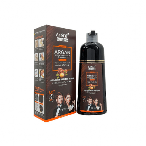 شامبو صبغة شعر بزيت الارجان من ليزر وايت - بني طبيعي - 420 مل شامبو صبغة شعر بزيت الارجان من ليزر وايت - بني طبيعي - 420 مل