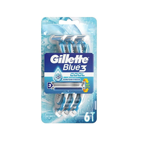جيليت بلو 3 كول ماكينة حلاقة للرجال - 6 قطع