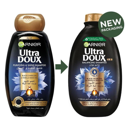 شامبو الترا دو لتنقية ولمعان الشعر بخلاصة الفحم الأسود وزيت حبة البركة من غارنييه - 200مل شامبو الترا دو لتنقية ولمعان الشعر بخلاصة الفحم الأسود وزيت حبة البركة من غارنييه - 200مل