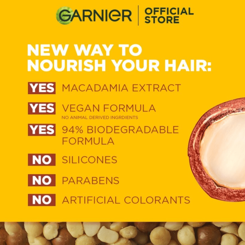 غارنييه الترا دو غذاء الشعر المنعم 3 في 1 بجوز الهند - 390مل