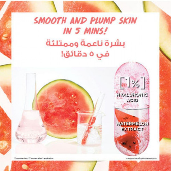 غارنييه قناع منديل للوجه مزود بحمض الهيالورونيك للبشرة فاقدة المرونة بخلاصة البطيخ 15جرام