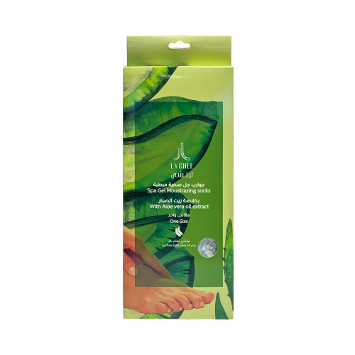 ليتشي جوارب جل صحية مرطبة بزيت الصبار مقاس واحد -1 زوج