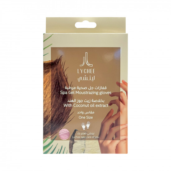 ليتشي قفازات جل صحية مرطبة بزيت جوز الهند مقاس واحد -1 زوج