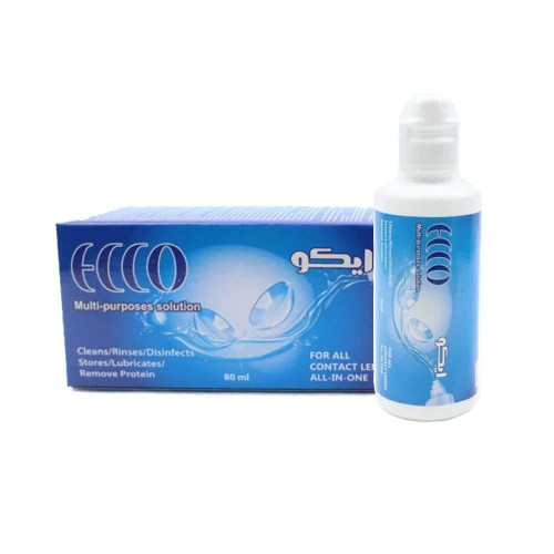 ايكو محلول متعدد الأغراض لجميع العدسات اللاصقة - 80 مل ايكو محلول متعدد الأغراض لجميع العدسات اللاصقة - 80 مل