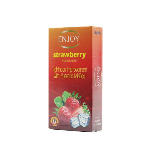  انجوي واقي ذكري فراولة - 12 قطعة