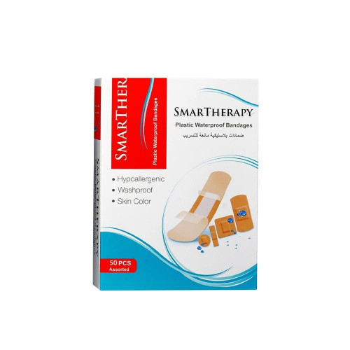 سمارت ثيرابي ضمادات بلاستيكية مانعة للتسريب متعددة الأحجام 50 قطعة
