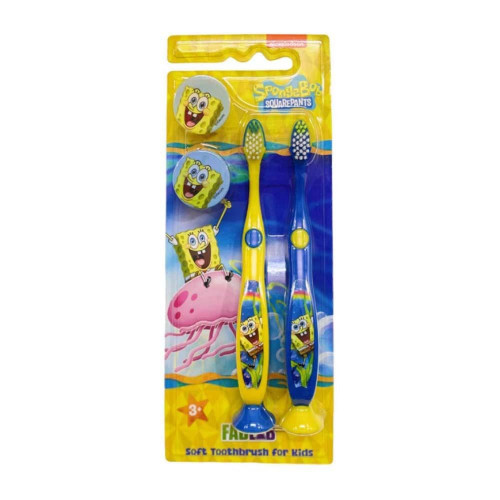 نيكلوديون سبونج بوب فرشاة أسنان ناعمة للأطفال 2+1