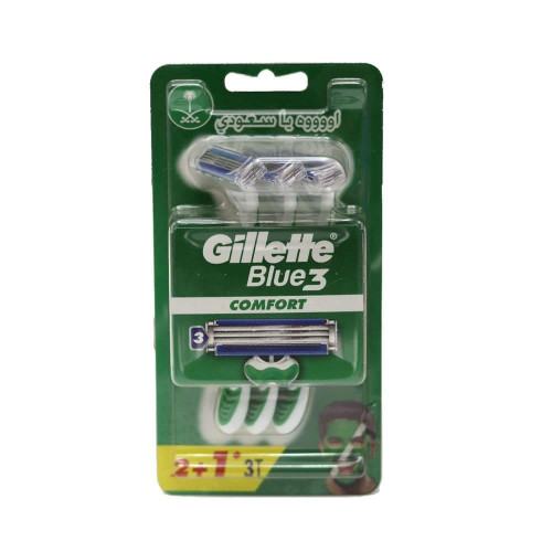 جيليت بلو 3 مكائن حلاقه 3 شفرات 3 حبة
