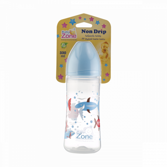 رضاعة بحلمة عريضة من بيبي زون 330مل  8548 لون عشوائي