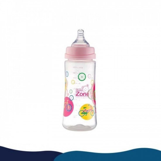 رضاعة بحلمة عريضة من بيبي زون 330مل  8548 لون عشوائي