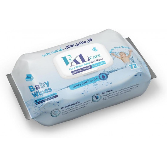 فال كير مناديل مبللة للأطفال بالماء النقي ولادي 72 منديل