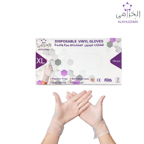 قفاز الخزامي فينيل XL بدون بودر بوكس 100 حبة