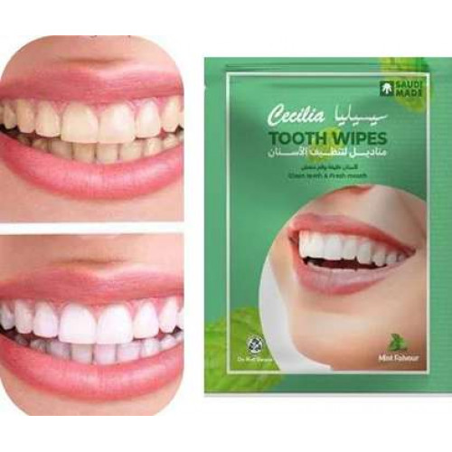 مناديل تنظيف أسنان من سيسيليا بطعم النعناع 20 منديل 