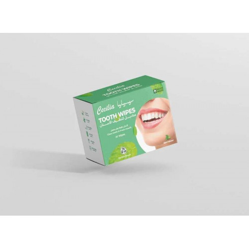 مناديل تنظيف أسنان من سيسيليا بطعم النعناع 20 منديل 