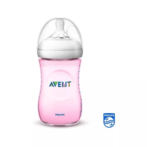 فيليبس افنت زجاجة رضاعه  بلاستيك ناتشرال زهري 260x2 مل