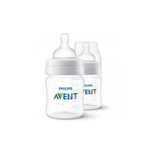 فيليبس افنت رضاعة بلاستيكية m0+ مضادة للمغص - 125x2 مل