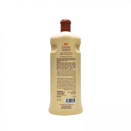 لوشن تفتيح الجسم واليدين بخلاصة عرق السوس من ار دي ال - 600 مل لوشن تفتيح الجسم واليدين بخلاصة عرق السوس من ار دي ال - 600 مل