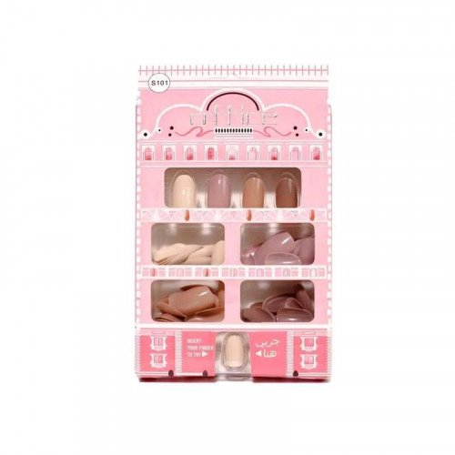 اظافر اصطناعية لاصقة ملونة 120 ظفر من اوفيس S101