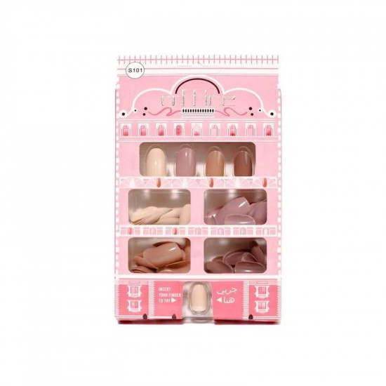 اظافر اصطناعية لاصقة ملونة 120 ظفر من اوفيس S101