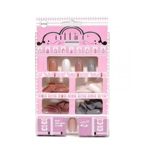 اظافر اصطناعية لاصقة ملونة 120 ظفر من اوفيس S102