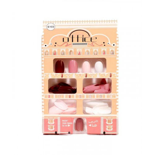 اظافر اصطناعية لاصقة ملونة 120 ظفر من اوفيس S103