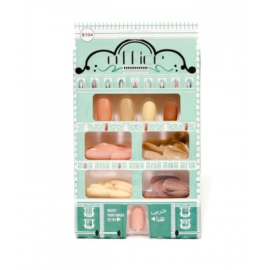 اظافر اصطناعية لاصقة ملونة 120 ظفر من اوفيس S104