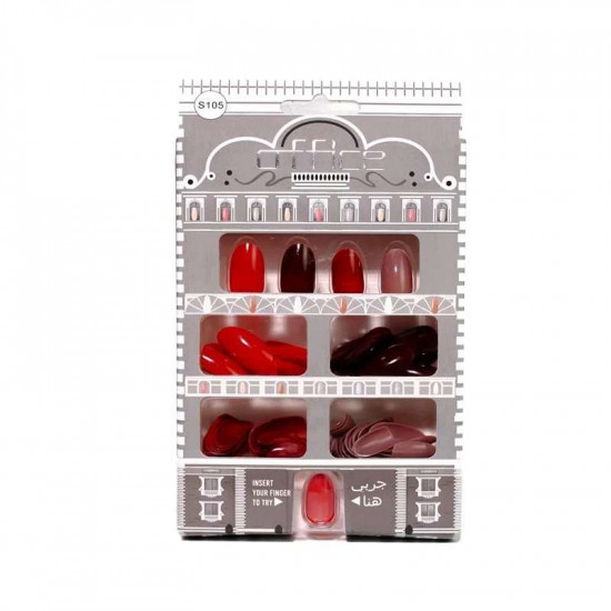 اظافر اصطناعية لاصقة ملونة 120 ظفر من اوفيس S105 اظافر اصطناعية لاصقة ملونة 120 ظفر من اوفيس S105