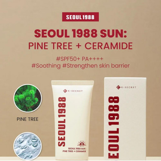 كي سيكريت سيول 1988 كريم واقي شمس بعامل حماية 50 بالصنوبر والسيراميد – 50 مل