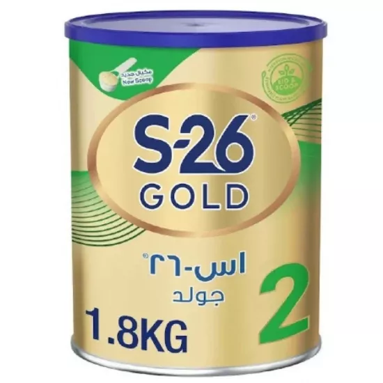 إس - 26 حليب جولد رقم (2) للرضع من عمر 6 الى 12 اشهر - 1800 جرام