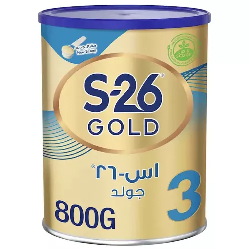 إس - 26 مسحوق حليب جولد للنمو رقم (3) من 1 الي 3 سنوات - 800 جرام