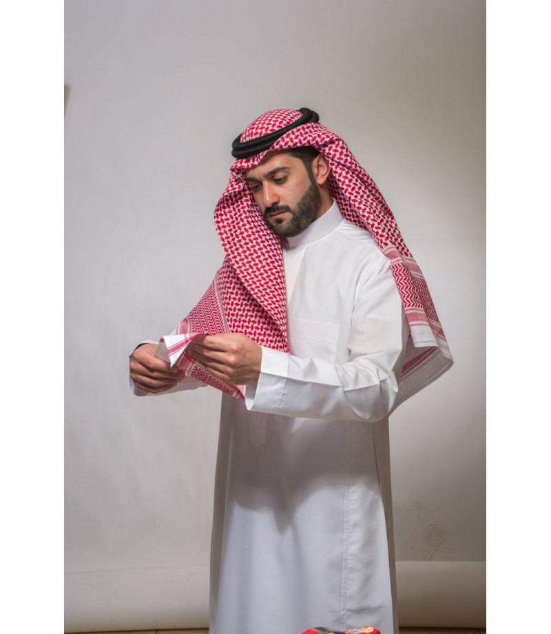 شماغ البسام الختم الأسود إنجليزي 