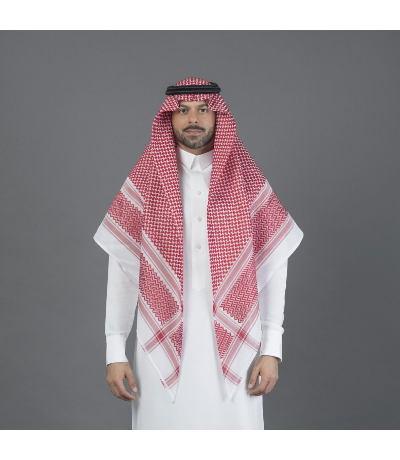 شماغ البسام بريز أحمر غامق 