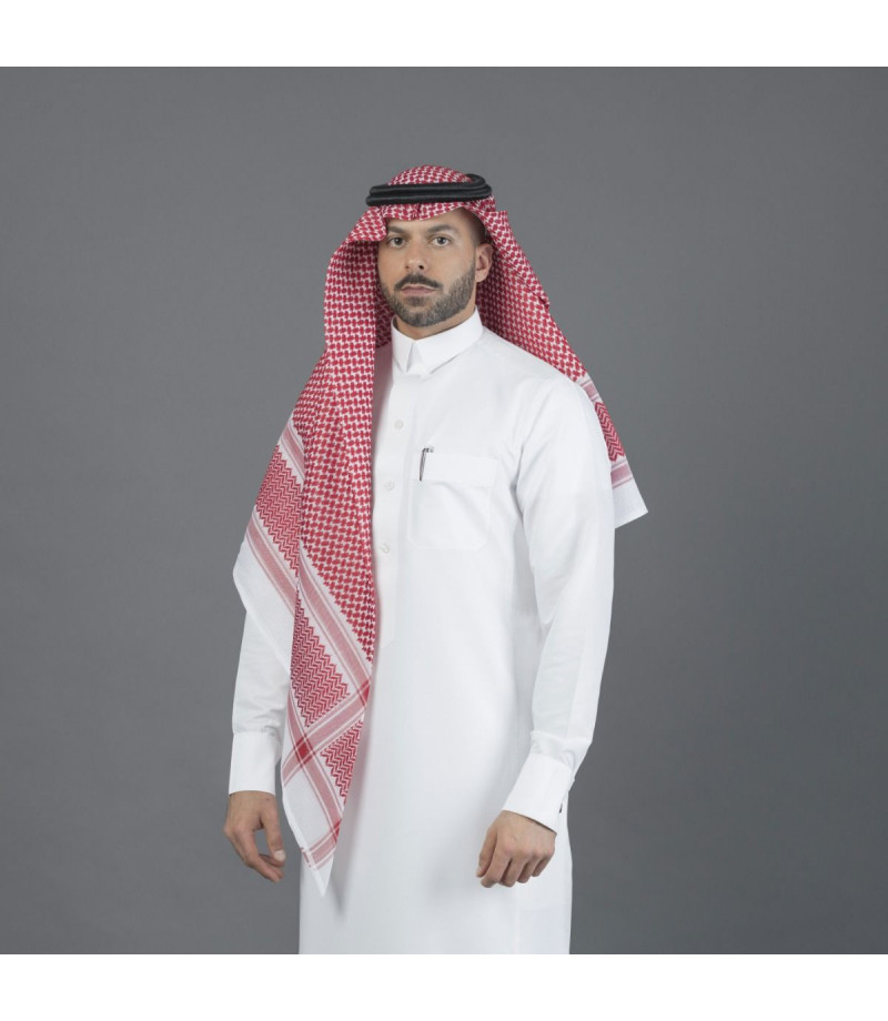 شماغ البسام بريز أحمر غامق 