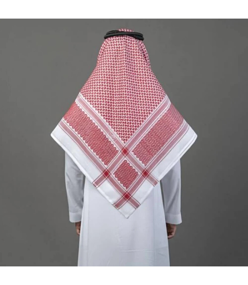شماغ بيسك إنجليزي أحمر غامق - أناقة وجودة عالية