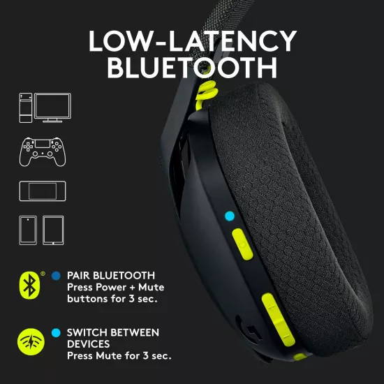 سماعة لاسلكية مخصصة للألعاب LOGITECH G435 - ضمان لمدة سنة سماعة لاسلكية مخصصة للألعاب LOGITECH G435 - ضمان لمدة سنة