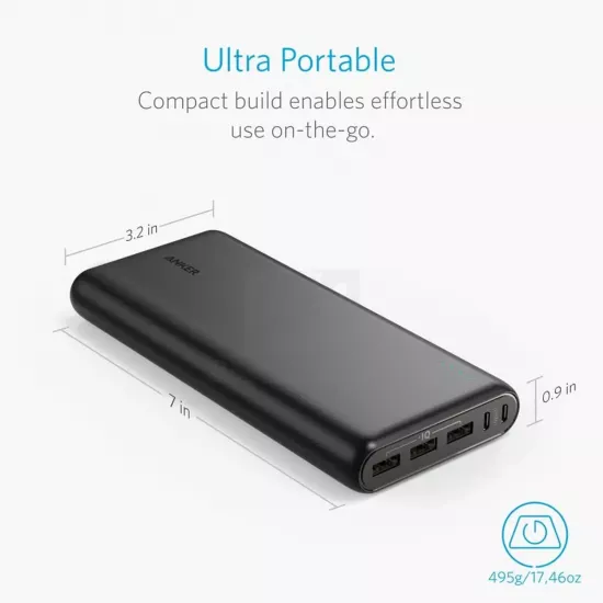 باوربانك أنكر بسعة 26800 ملي آمبير - Anker PowerCore - ضمان لمدة 18 شهر باوربانك أنكر بسعة 26800 ملي آمبير - Anker PowerCore - ضمان لمدة 18 شهر