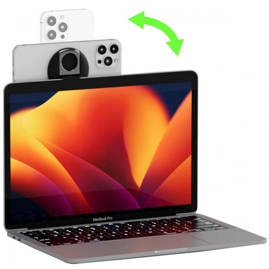 حول هاتفك لكاميرة لابتوب بسهولة للحصول على دقة تصوير عالة لمحادثات الفيديو والإجتماعات - لون أسود - من شركة بيلكن