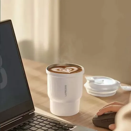 استمتع بمشروبك المفضل مع كوب ليبريسو العازل للحرارة والبرودة - لون أبيض استمتع بمشروبك المفضل مع كوب ليبريسو العازل للحرارة والبرودة - لون أبيض