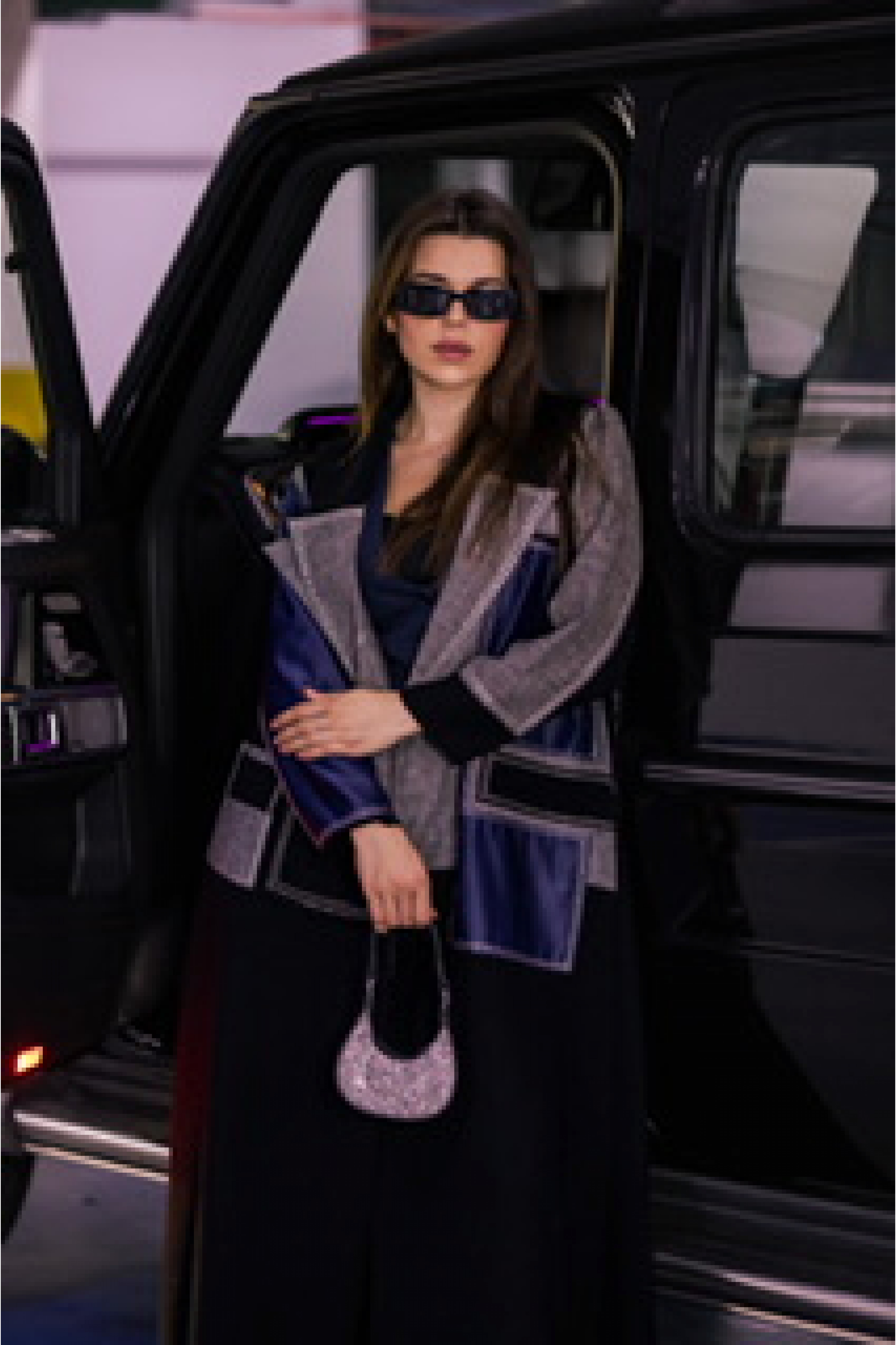 عباية يومية ( بليزر ) اسود و ازرق و رصاصي 