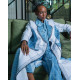 عباية من خام ديور الراقي بدرجات الازرق set 