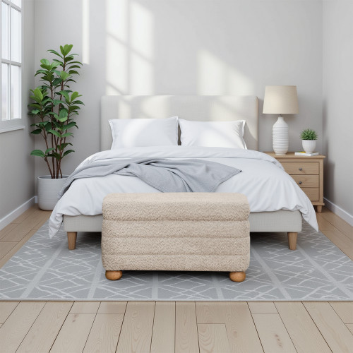 صندوق سجاد قماش بوكليه بيج 35×60 سم صندوق سجاد قماش بوكليه بيج 35×60 سم