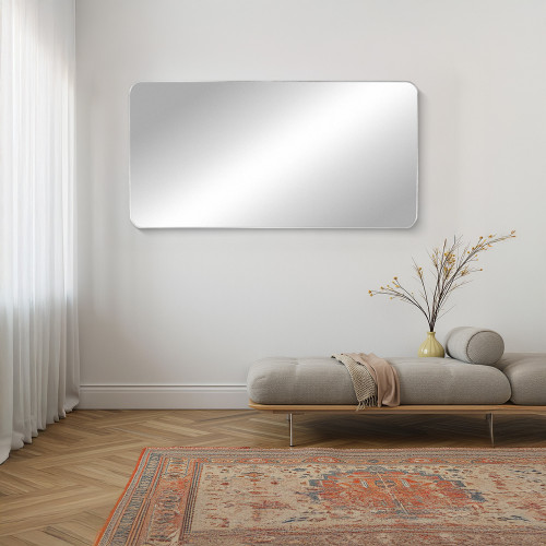 مرآة ديكور حائط بإطار فضي 60×120سم