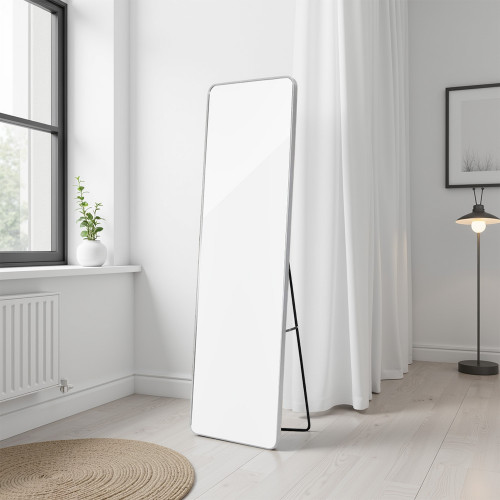 مرآة استاند عصرية بإطار فضي 170×60 سم