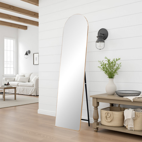 مرآة استاند عصرية بإطار ذهبي 180×50 سم مرآة استاند عصرية بإطار ذهبي 180×50 سم