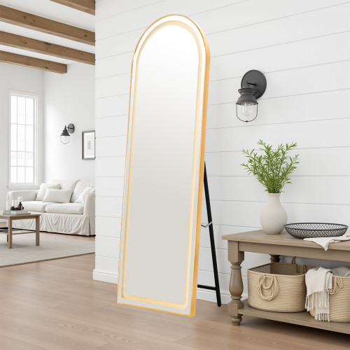 مرآة استاند مضيئة بإطار ذهبي 170×60 سم مرآة استاند مضيئة بإطار ذهبي 170×60 سم