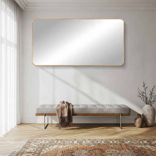 مرآة ديكور حائط بإطار ذهبي 80×160سم مرآة ديكور حائط بإطار ذهبي 80×160سم