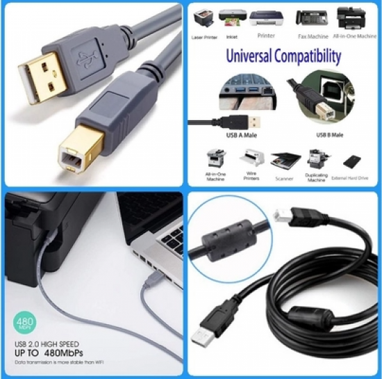سلك طابعه usb اصلي طابعات عاديه وليزر جيت واكبر 