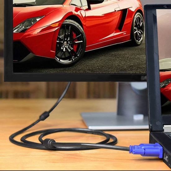 سلك من الكمبوتر او اللاب للشاشه vga ازرق اصلي 