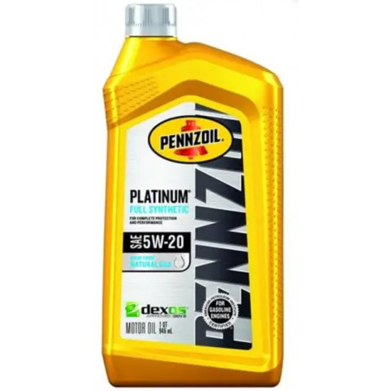 زيت المحرك الصناعي الكامل بنزويل Pennzoil Platinum 5W-20 – سعة 1 كوارت (946 مل)