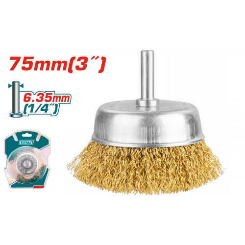 فرشاةﻛﻭﺏ ﺩﺭﻳﻝ ﻧﺣﺎﺱ75 ﻣﻡ مم سلك 0.35 مم توتال فرشاةﻛﻭﺏ ﺩﺭﻳﻝ ﻧﺣﺎﺱ75 ﻣﻡ مم سلك 0.35 مم توتال